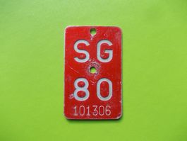 Velonummer / Fahrradnummer SG 80