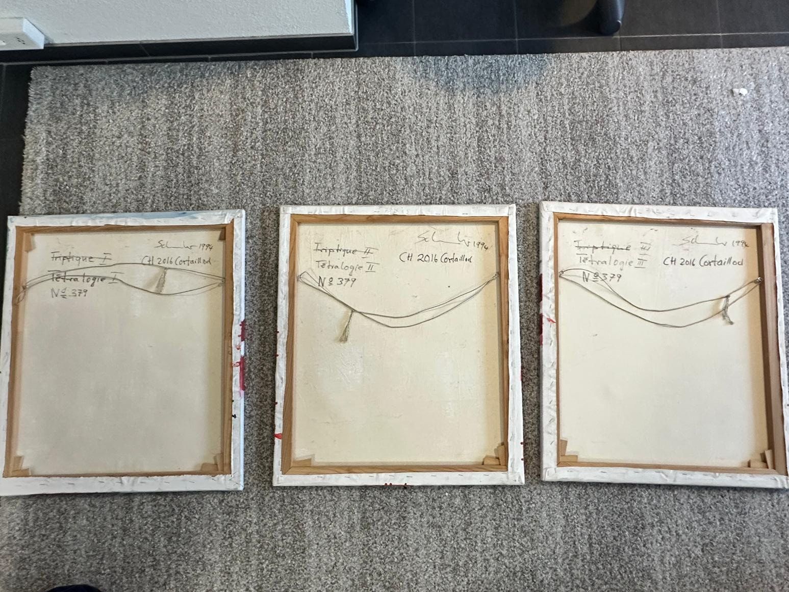 Dipinti: Gemälde Triptychon abstrakte Kunst Schuler 1994 – Usato da Zürich venduto da dur_ps2t 1