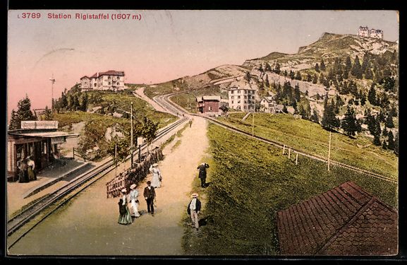 Ansichtskarten: Rigistaffel, Bergbahnstation mit Passant – Gebraucht aus Berlin von bartko-reher
