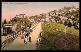Rigistaffel, Bergbahnstation mit Passant