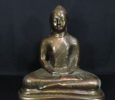 Buddha Figur Bronze, sitzender Buddha