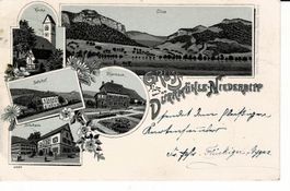 Gruss aus DÜRRMÜHLE-NIEDERBIPP BE sehr schöne Litho 1899!