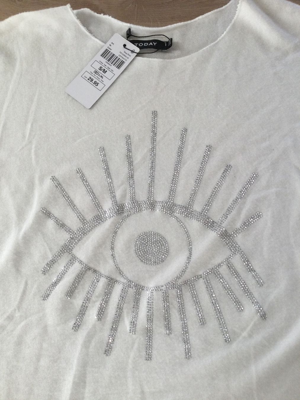 Maglioni & Felpe: Pull blanc avec motif œil en strass TODAY, taille S/M, NEUF – Nuovo e nell'imballaggio originale da Agiez venduto da chouchanelle 6