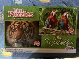 Puzzle 2x1000er „Tiger&Papagei“