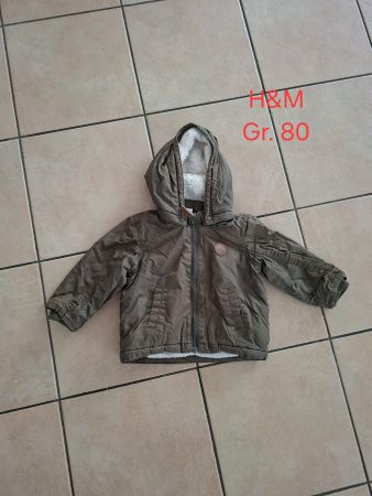 H&M Kinder Jacke gefüttert oliv Grösse 80 gebraucht
