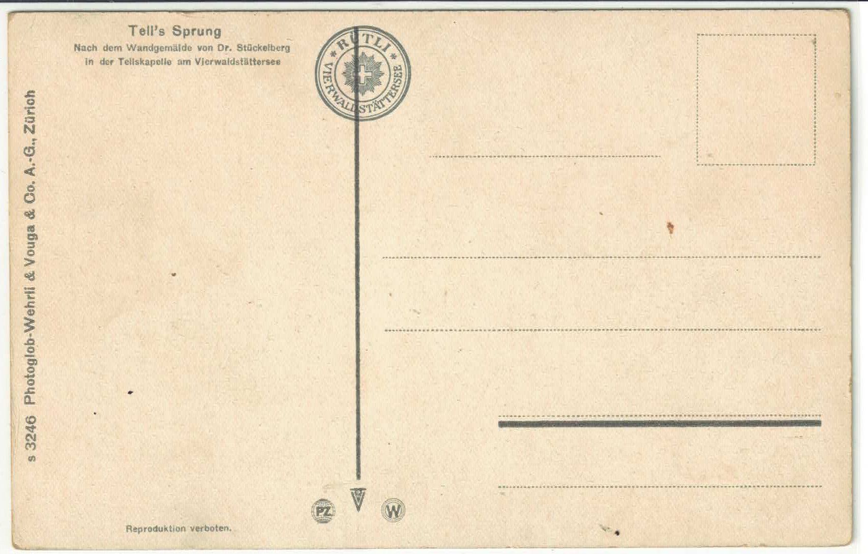 Cartoline postali: Stückelberg - Tell's Sprung – Usato da Ettingen venduto da Kartenplanet 1