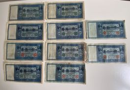 Reichsbanknote 100 Mark 1910 / 10 Stück