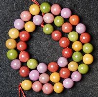 1 Strang echte rare bunte Gobi Jade Perlen 8 mm