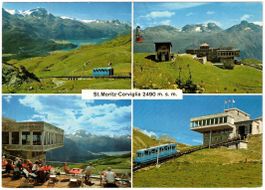 St. Moritz - 4 Bild AK Corviglia