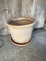 Terracotta Ton Topf mit Untersetzer