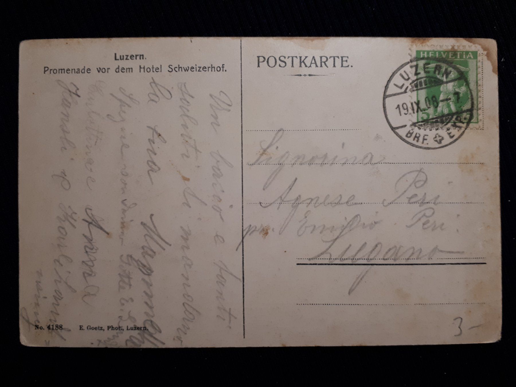 Cartoline postali: LUZERN 1908 - ANIMIERT - MIT MANGEL – Usato da Ponto Valentino venduto da giorgia06 1