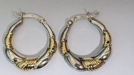 Boucles d'oreilles argent et plaqué or 24k- Chic Printemps!