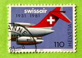  Nr.653 Sonderpostmarken 50 Jahr Swissair GESTEMPELT 1981  ﻿