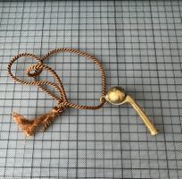 Vintage Messing Pfeife mit Kordel - Sammlerstück Rarität