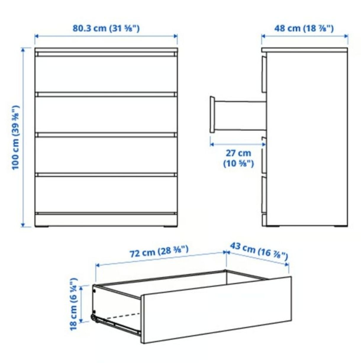 Cassettiere: Malm Kommode – Usato da Stettlen venduto da gpa18 1