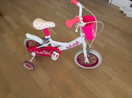 Vélo enfant Butterfly blanc rose 12 pouces stabilisateurs