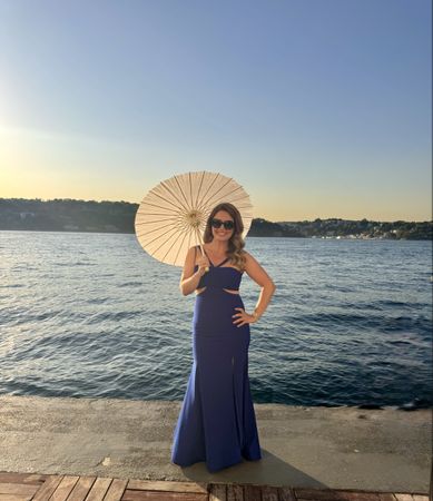 Elegant Blue Evening Gown Dress