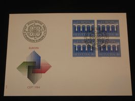 Werbemarken Europa FDC 1984 Nr. 709 4-Block