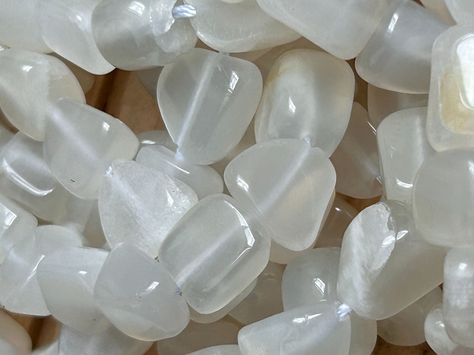 Pietre preziose: Strang echte Moonstone Nuggets / stone 8-10 mm – Nuovo e nell'imballaggio originale da Niederrohrdorf venduto da Ytobi 2