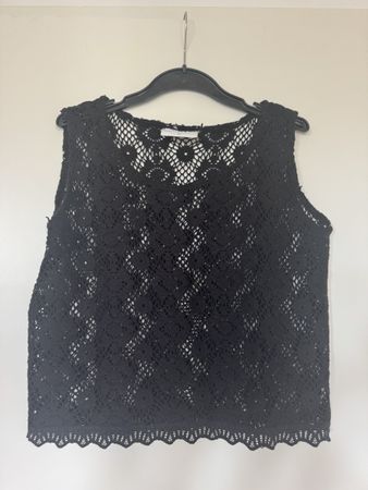 Gehäkeltes Top schwarz Grösse S-M
