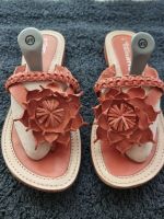 TAMARIS Slipper, Leder orange, Verziehrung, Gr 39