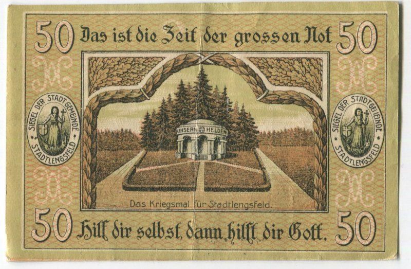 Banconote: Notgeld "50 Pfennig. Stadtlengsfeld 1919". – Usato da Basel venduto da Butsch5 1