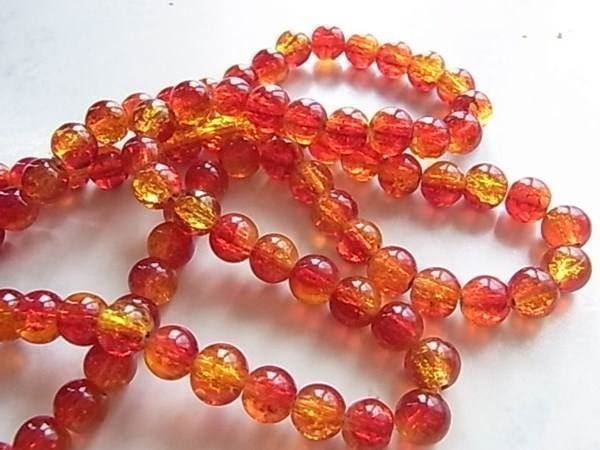 Perle (finte): Perlen Glas 8mm rot-gelb     1 Strang – Nuovo (secondo la descrizione) da Alpnachstad venduto da perlengaby 2