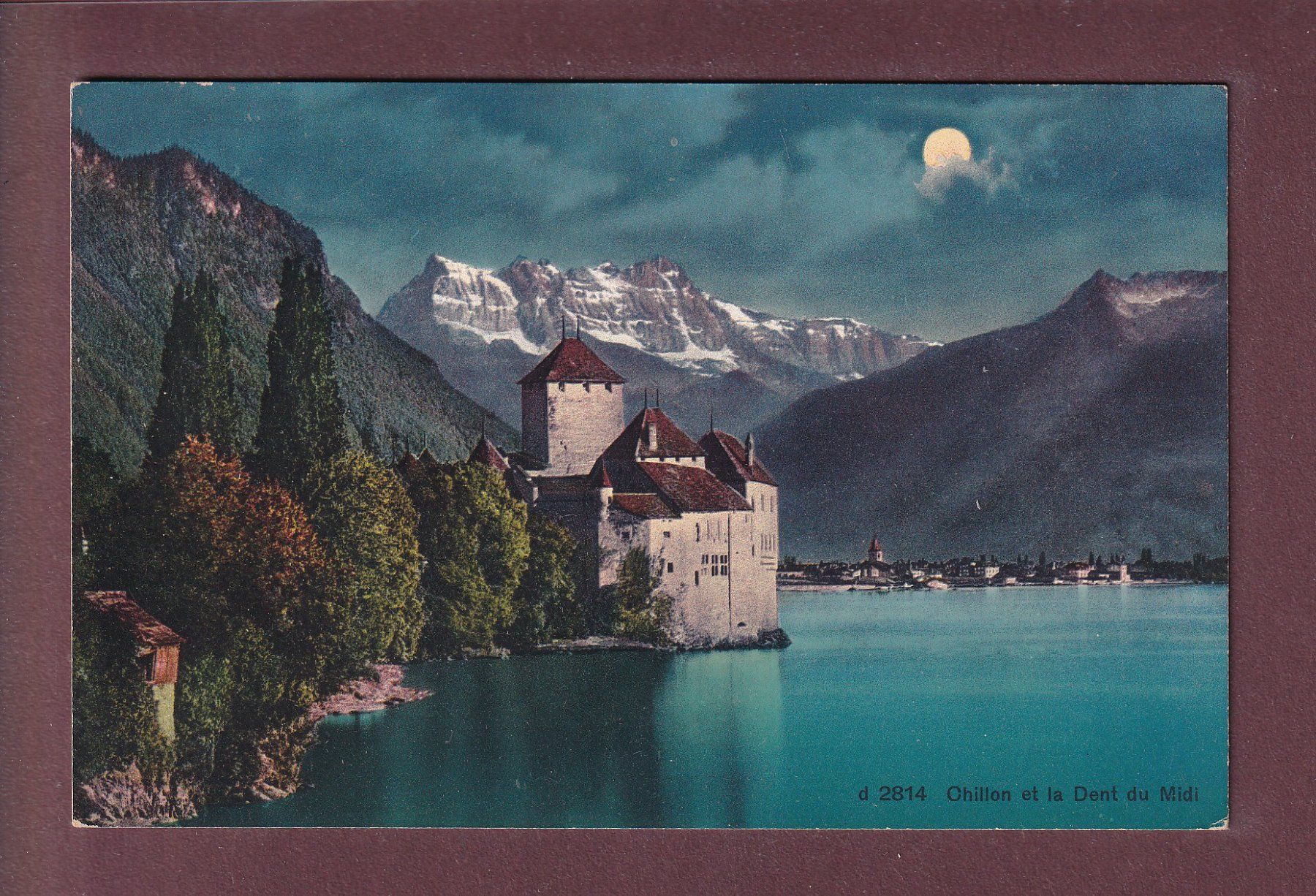 Cartoline postali: Château de CHILLON - Clair de lune – Usato da Pully venduto da nicecards