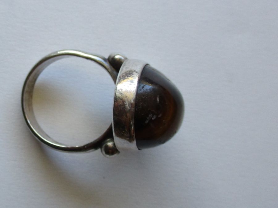 Anelli: Bague en argent 925 avec oeil de tigre – Usato da La Sarraz venduto da vic_v6kz 1