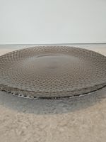 Servierplatte Dekoteller Platzteller, grau/silber