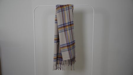 Schal kariert beige gelb blau rot braun Damen