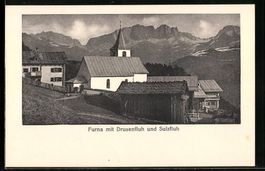 Furna, Ortsansicht mit Drusenfluh und Su