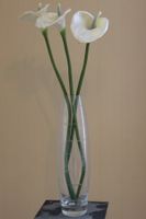 Glasvase mit künstlichen Blumen