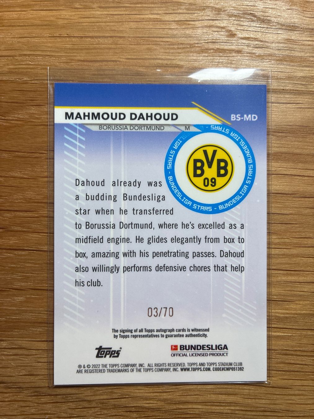Topps Sammelbilder & Trading cards: Topps Stadium Chrome Mahmoud Dahoud BVB Autogramm /70 – Gebraucht aus Wangenried von Garagara 1