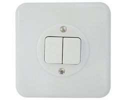 UP Doppelschalter Mica S1 3+3 - weiss - ungebraucht