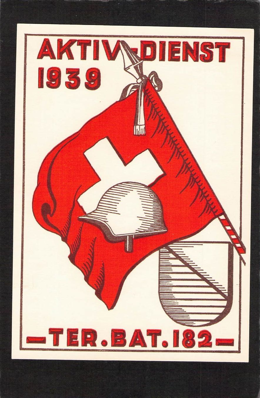 Ansichtskarten: Einheitskarte Nr. 62 , Ter. Bat. 182 – Gebraucht aus Reichenburg von ibiza18