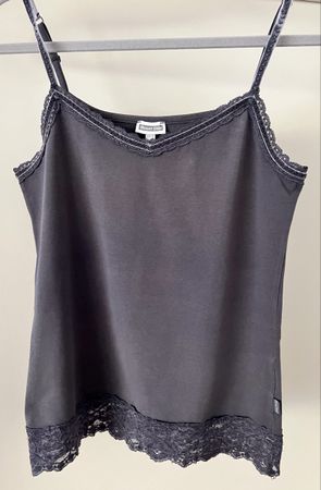 Street One Top Dunkelgrau mit Spitze Groesse 38