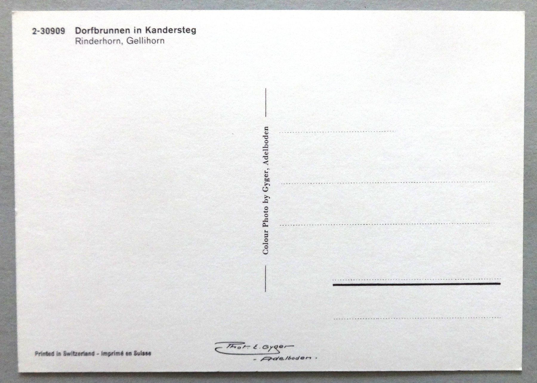 Cartoline postali: Dorfbrunnen in Kandersteg – Usato da Fétigny venduto da Billy2miny 1