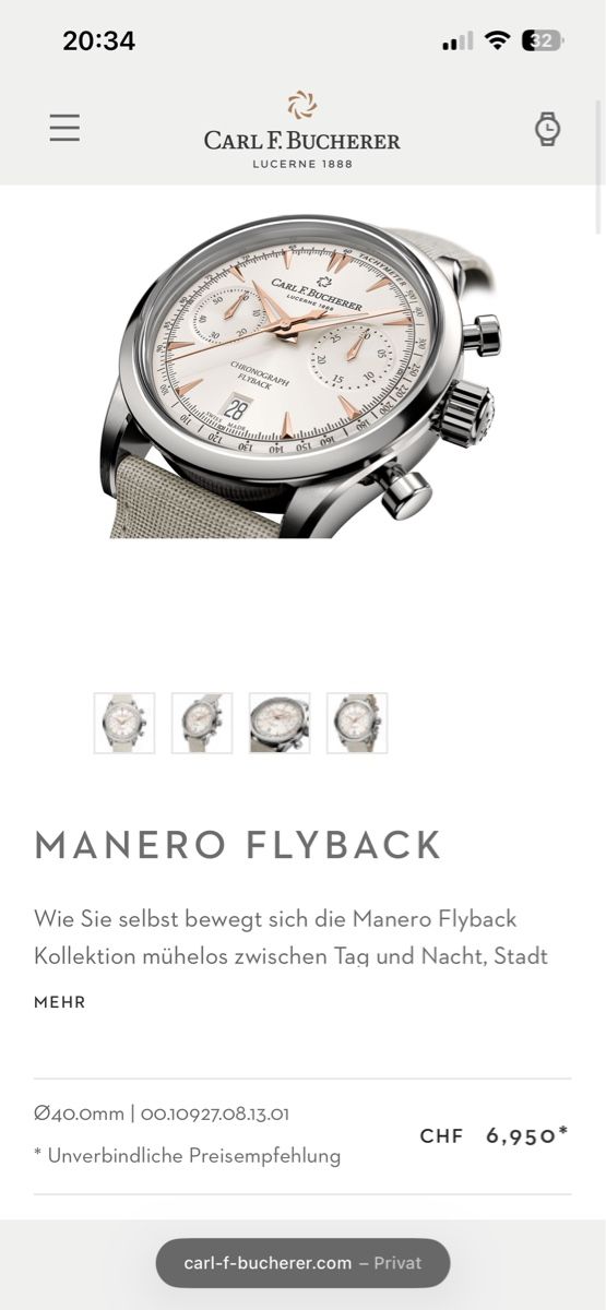 Bucherer Orologi: Carl F. Bucherer Manero Flyback – Nuovo (secondo la descrizione) da Luzern venduto da Rahel_22 3