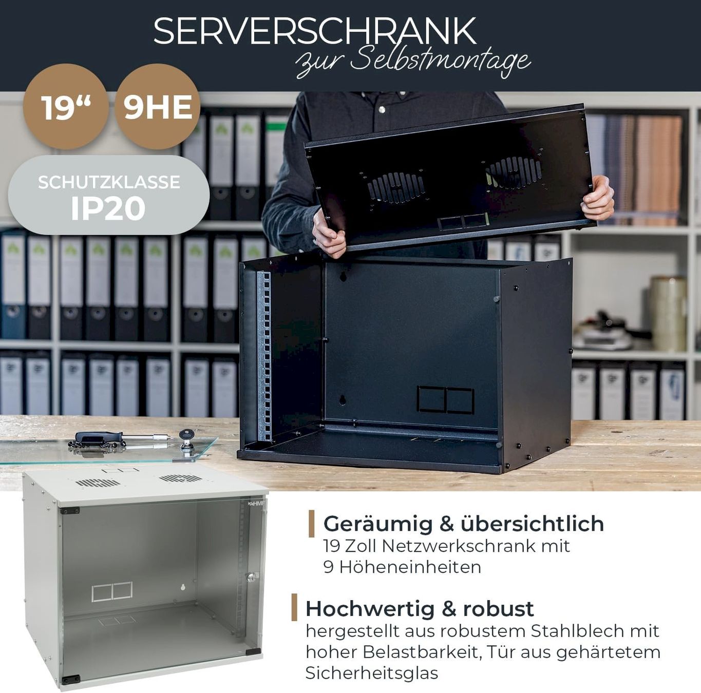 Sonstiges zu Computer & Netzwerk: HMF Serverschrank 19 Zoll 9HE – Neu und originalverpackt aus Bottighofen von zaap 1
