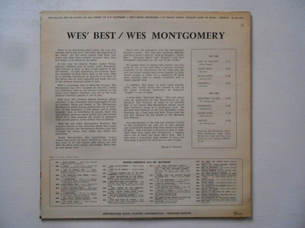 Schallplatten: WES MONTGOMERY  -  WWES' BEST – Gebraucht aus Bex von Giorgiob 1