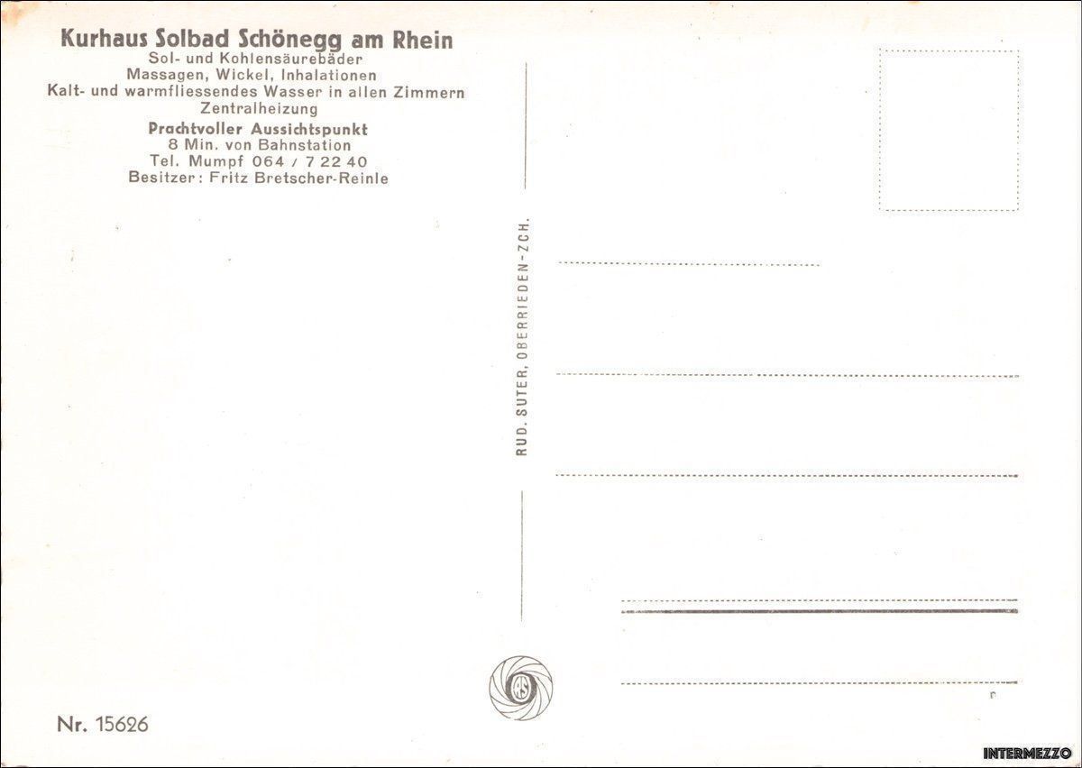 Cartes postales: Mumpf // Kurhaus Solbad Schönegg – D'occasion à Basel par intermezzo12 1
