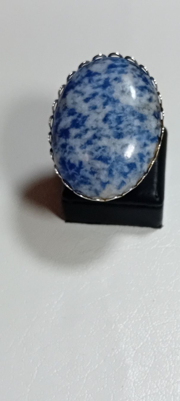 Anelli: ring antiksilber platered oval mit sodalit – Nuovo (secondo la descrizione) da Basel venduto da bij_5hqd 1