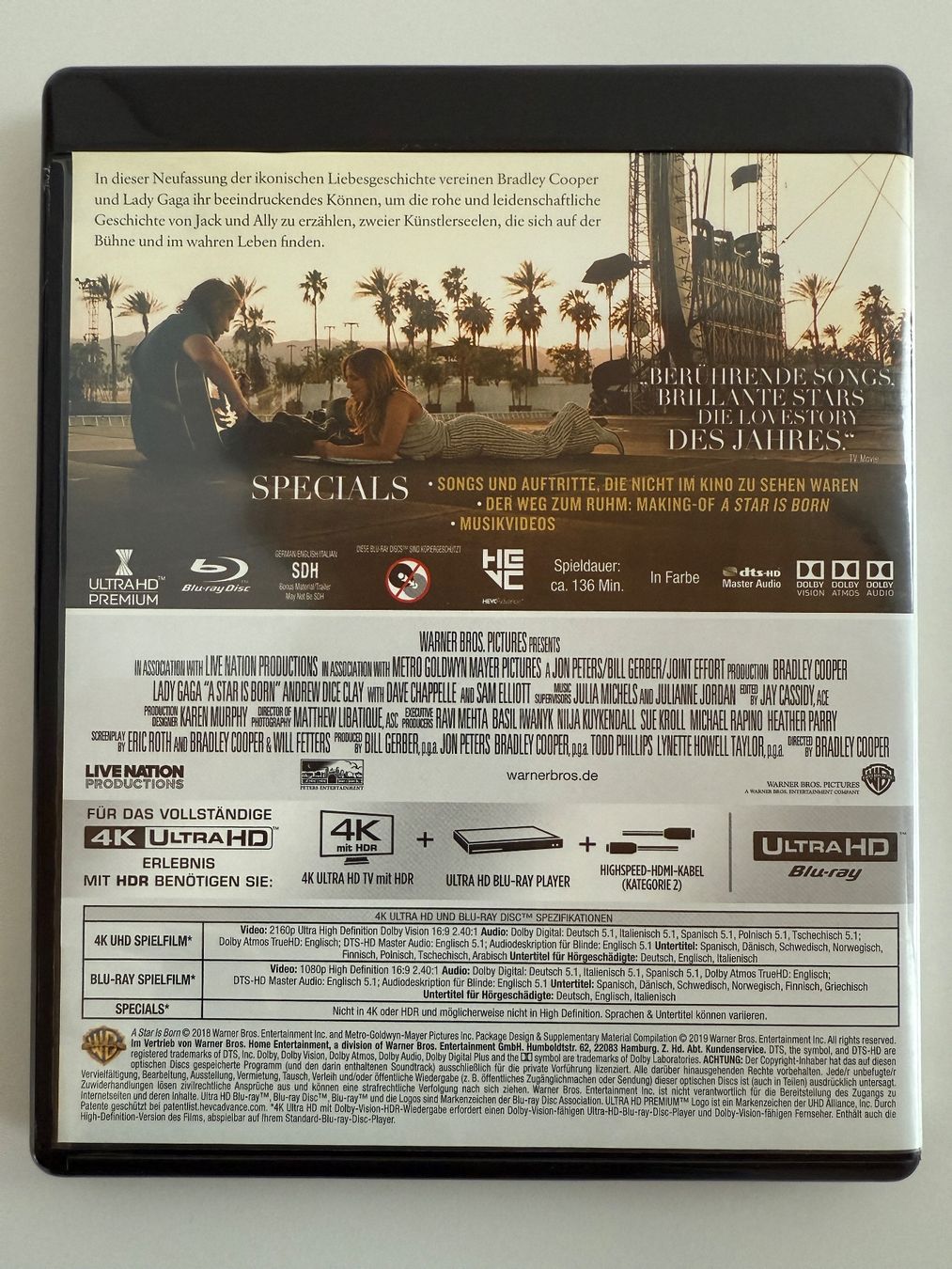 Tutti i DVDs: 4K UltraHD Blu-Ray A Star is Born – Usato da Gasel venduto da Alter_Ego 1