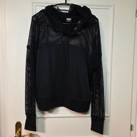 Schwarzer Urban Classics Mesh Hoodie, Grösse M/L - Top!
