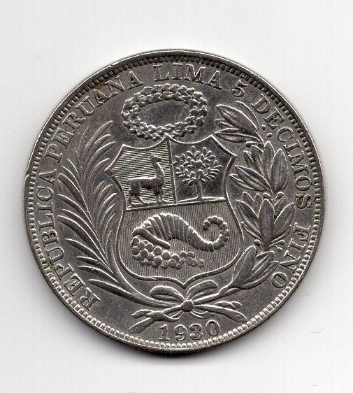 Tutti le monete: (309) Peru, 1 Sol, 1930, vz – Usato da Rüthi (Rheintal) venduto da erdnuessli1 1