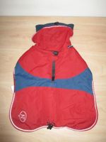 WARMER WINTER HUNDEMANTEL RÜCKENLÄNGE 35CM DUNKLES ROT/BLAU
