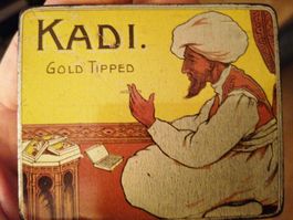 Antike Blechdose Kadi 10 Zigaretten ca. 1910