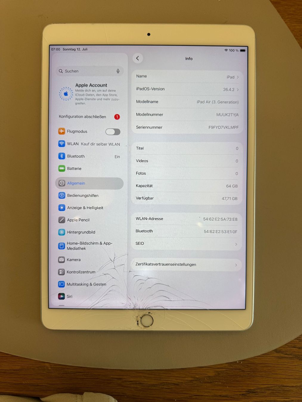 Apple Tablettes PC: iPad Air 3 – Défectueux à Adliswil par Busys 1