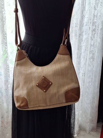 Sac POURCHET  cuir et paille